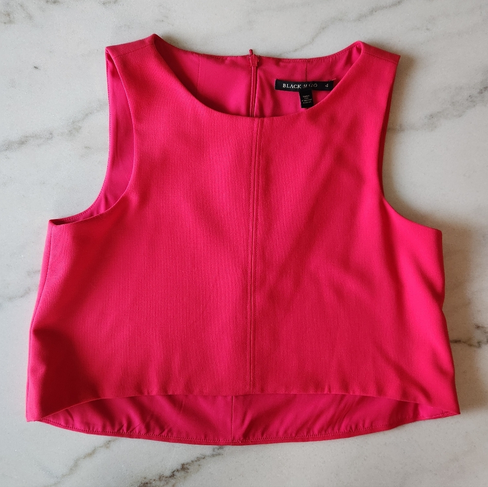 Black Halo Kacie Red Crop Top Size 4